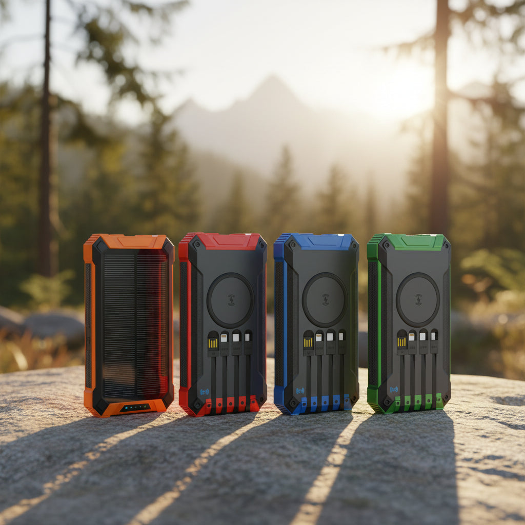 Batterie Externe Solaire Sans Fil 20 000 mAh – Grande Capacité, Charge Rapide Outdoor