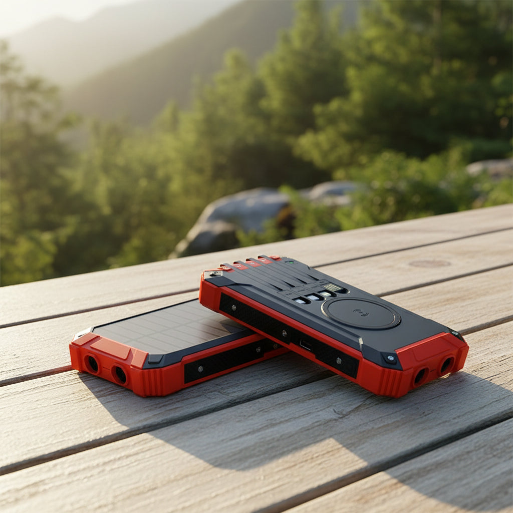 Batterie Externe Solaire Sans Fil 20 000 mAh – Grande Capacité, Charge Rapide Outdoor