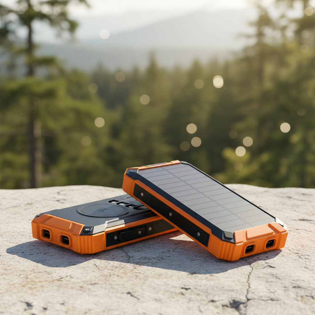 Batterie Externe Solaire Sans Fil 20 000 mAh – Grande Capacité, Charge Rapide Outdoor