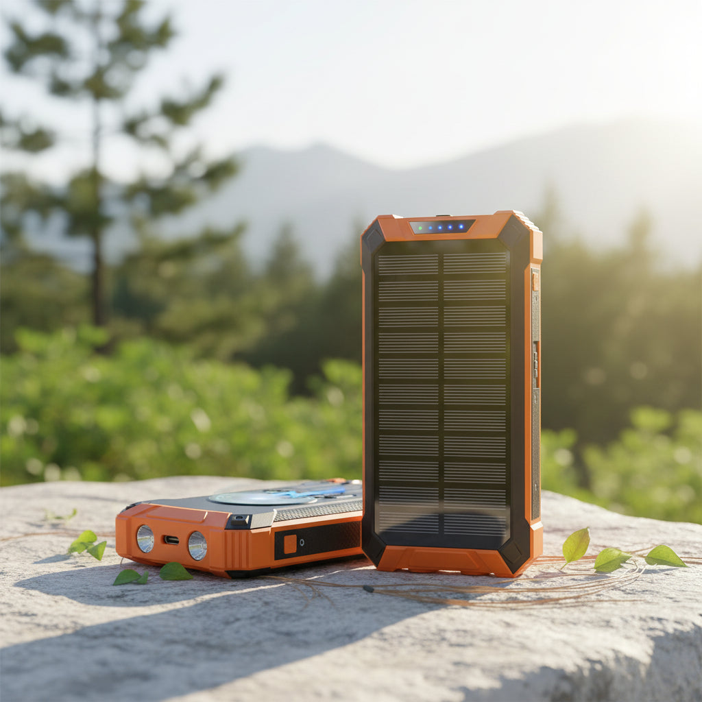 Batterie Externe Solaire Sans Fil 20 000 mAh – Grande Capacité, Charge Rapide Outdoor