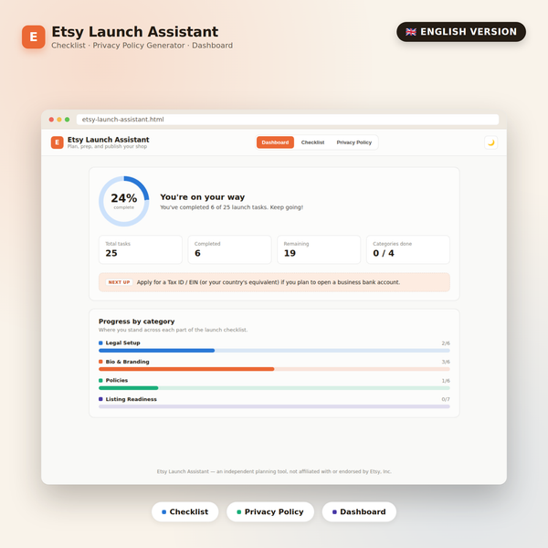Etsy Launch Assistant